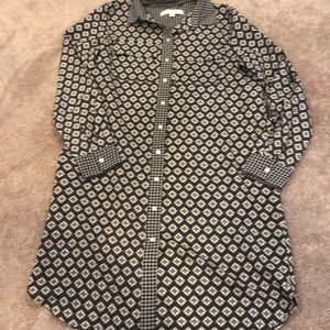 Loft small button up dress with matching tie belt